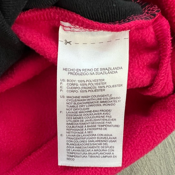 Reebok Womens Fuchsia Pink and Black Full Zip Hoodie Sweatshirt Large - Picture 6 of 8